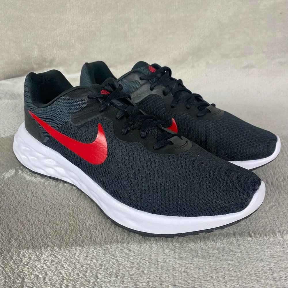 Nike Revolution 6 Men's Running Shoes Size 11.5 Black Red Sneakers NEW